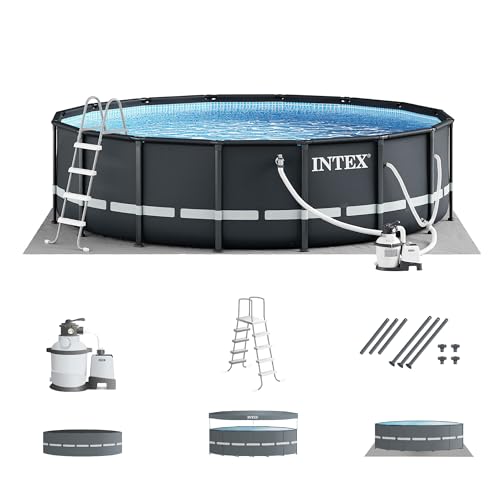 INTEX 26325EH Ultra XTR Deluxe Above Ground Swimming Pool Set: 16ft x 48in – Includes 1500 GPH Cartridge Sand Filter Pump – SuperTough Puncture Resistant – Rust Resistant – Easy to Assemble