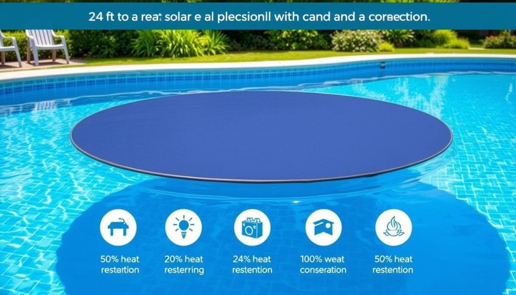 24' Round Solar Pool Cover 16 Mil for heat retention and water conservation