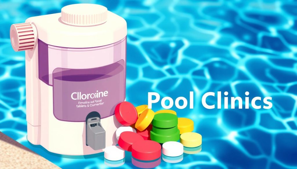 Chlorine dispenser and tablets for pool water chemistry