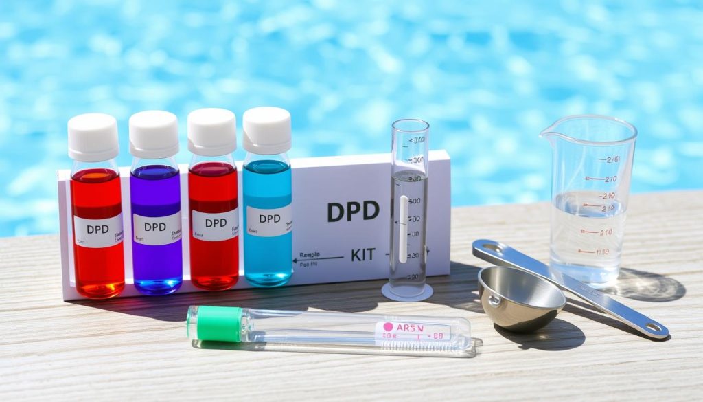 DPD testing kit for pool water chlorine testing