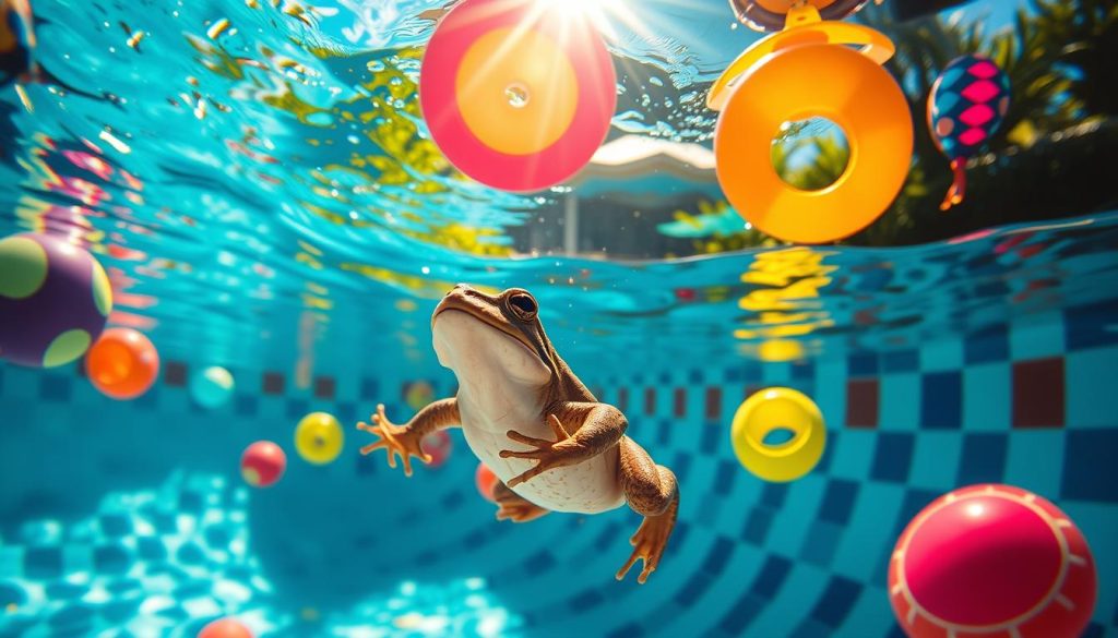 Frog survival rates in chlorinated swimming pools