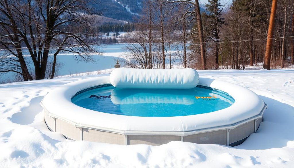 above ground pool protection with air pillow