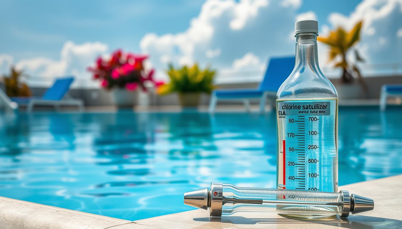 chlorine stabilizer control in swimming pools