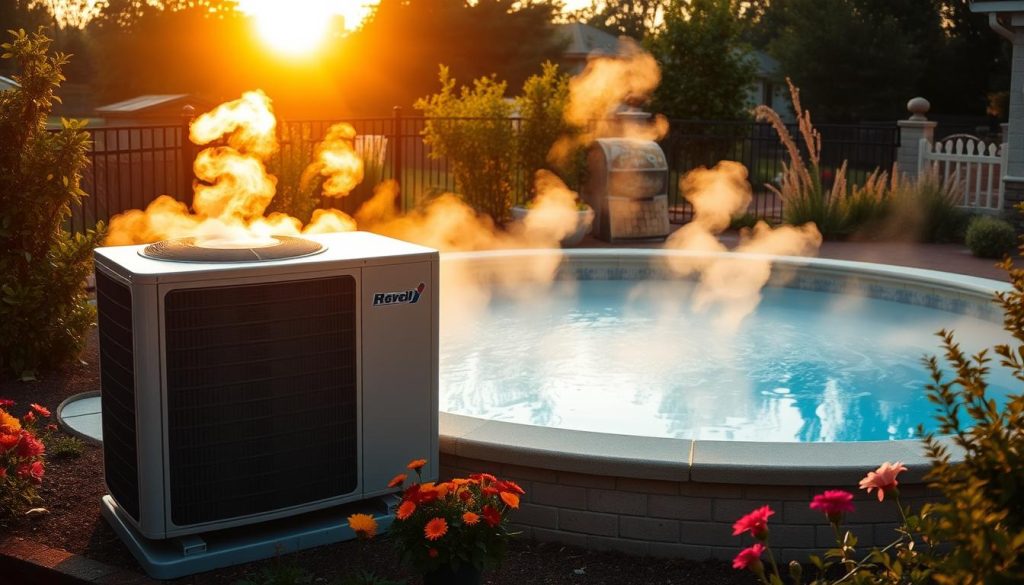 energy-efficient pool heating with heat pump