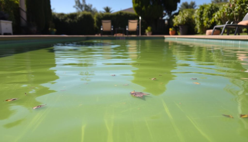 green pool water after shocking