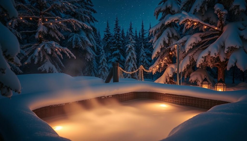 hot tub in winter