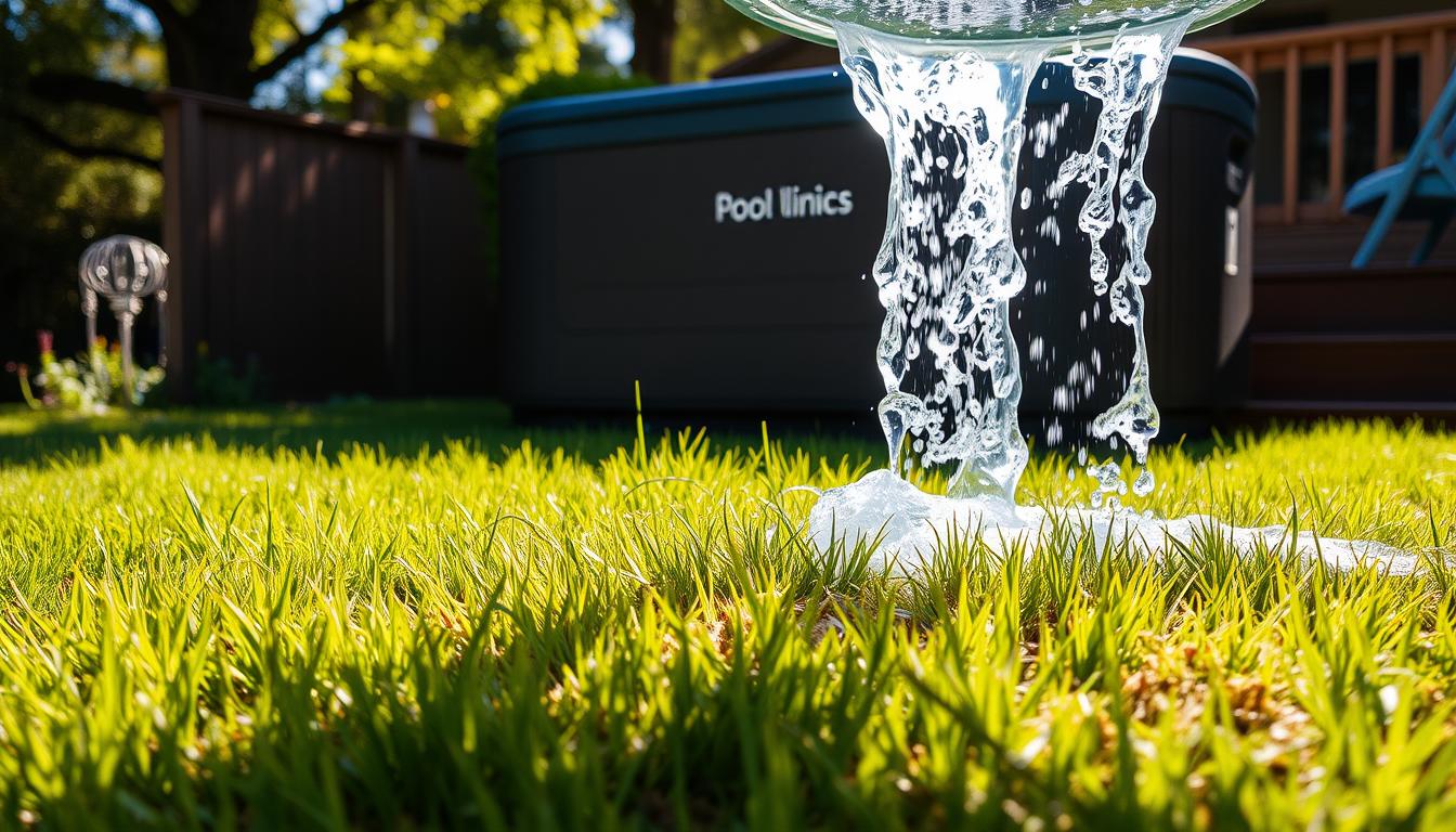 hot tub water runoff on grass