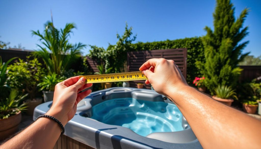 measuring hot tub dimensions