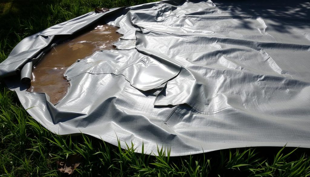 pool cover water damage