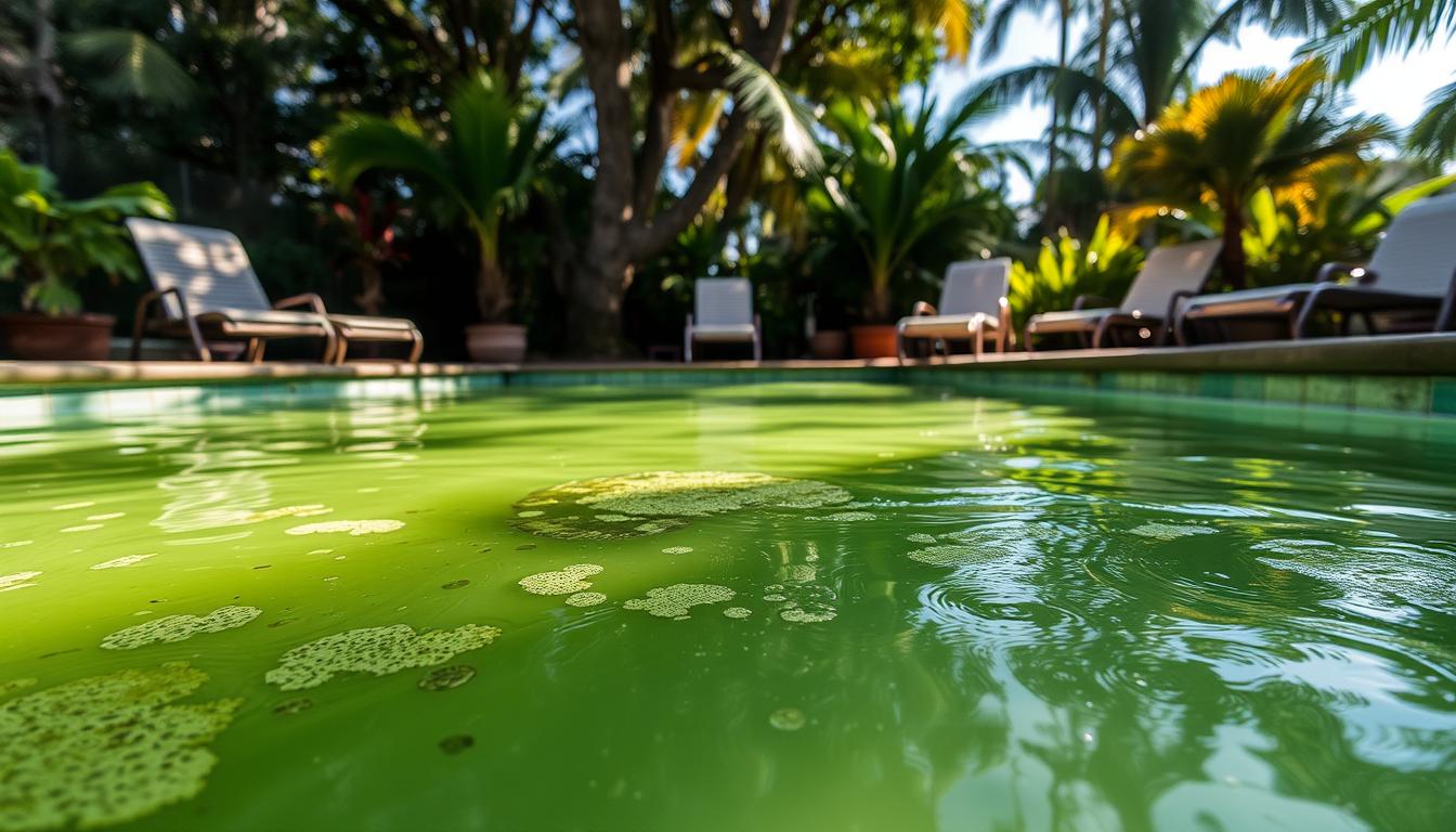 pool is still green after shocking