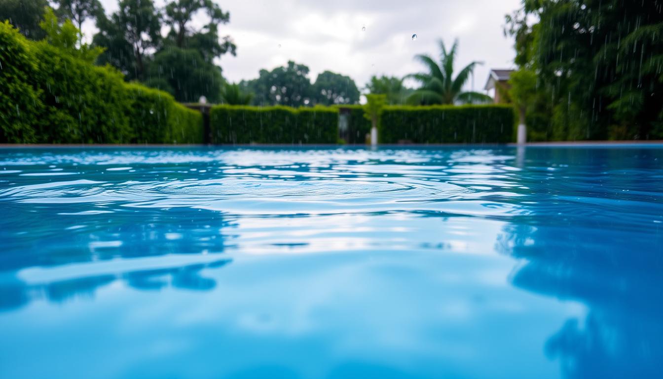 pool rain water effects