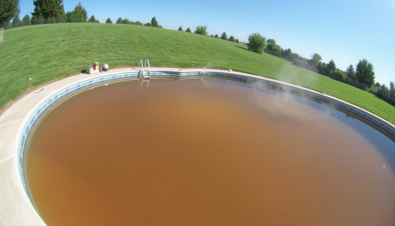 pool turned brown after adding chlorine