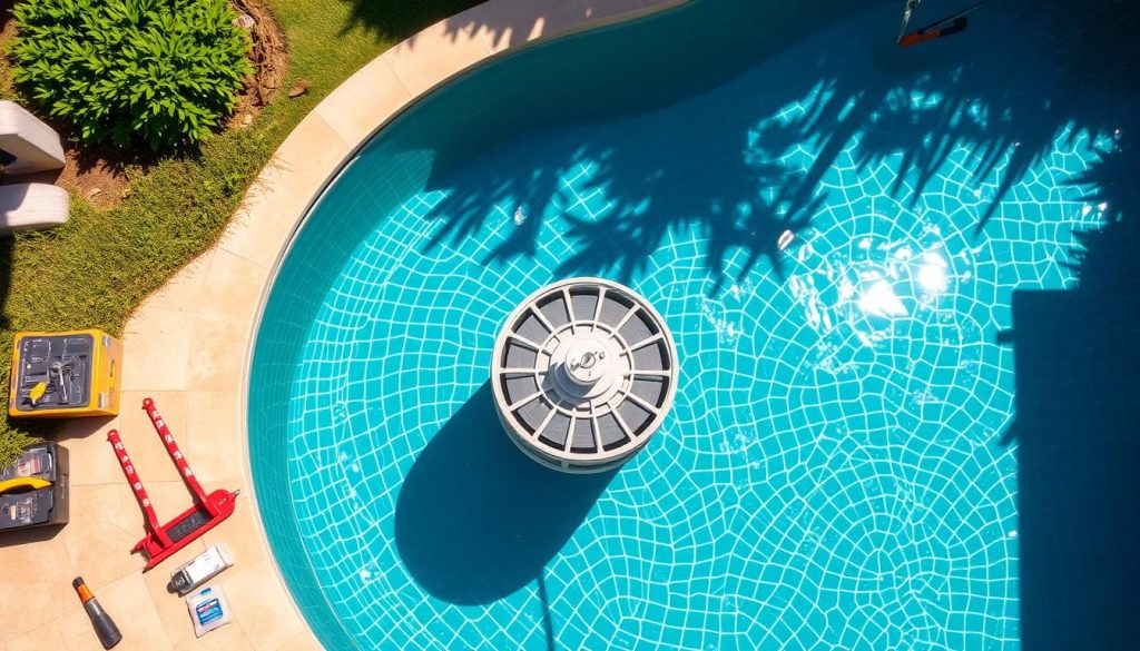 solar cover reel installation for inground pool