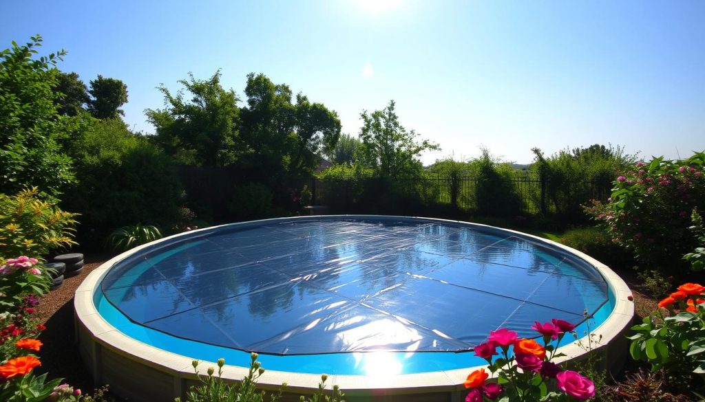 solar pool cover increasing pool temperature