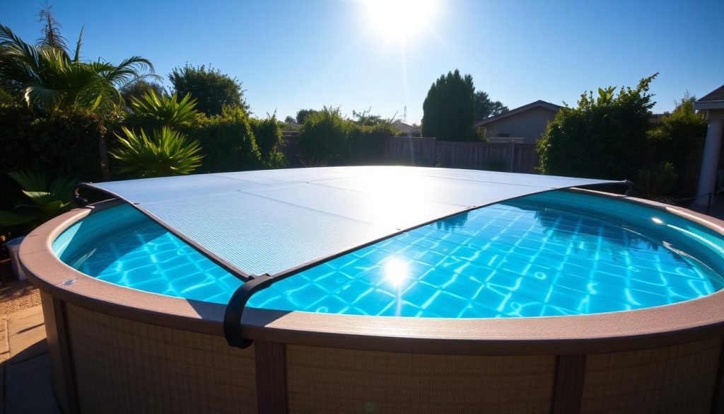 solar pool cover increasing water temperature