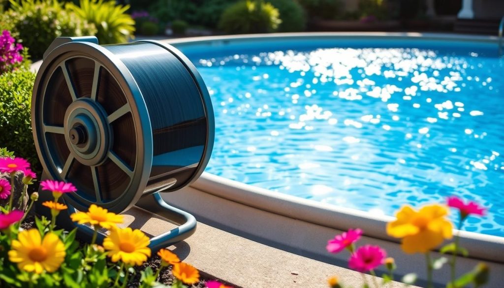 versatile solar cover roller reel for pool cover management