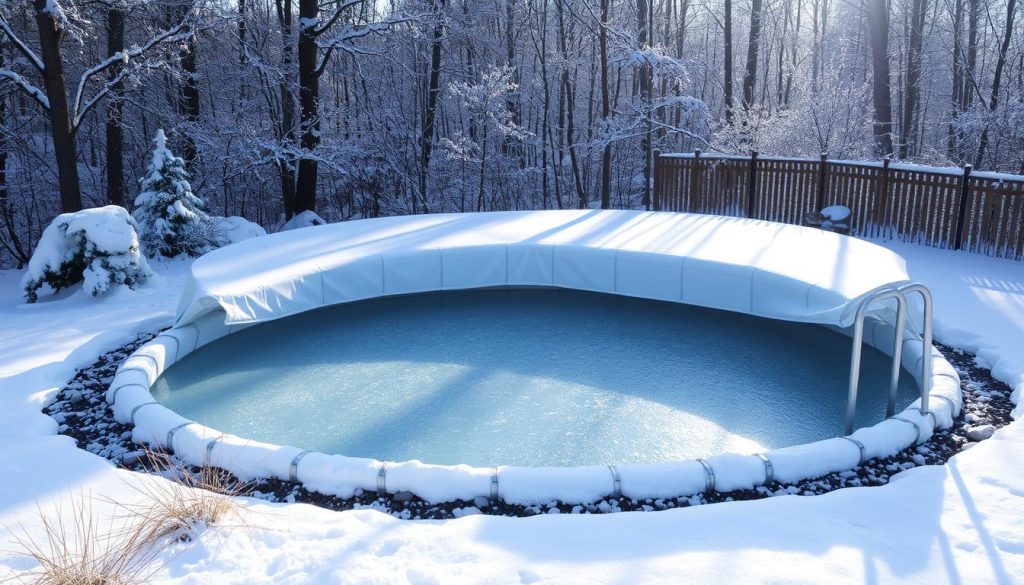 winter pool protection with insulated pool covers