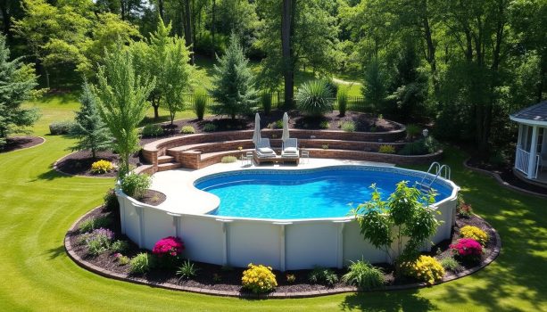 Homepage Remag 12 above ground pool on sloped yard