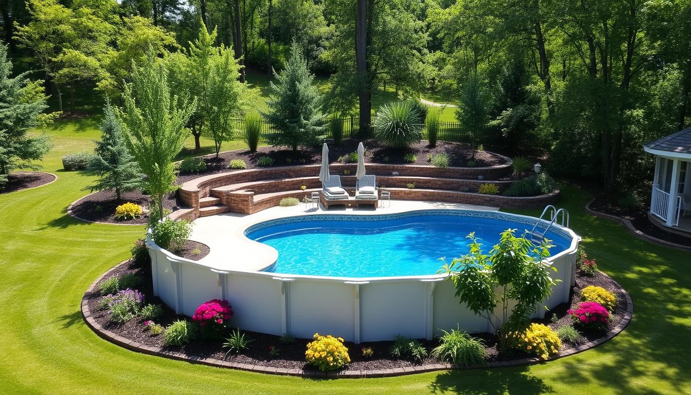 above ground pool on sloped yard