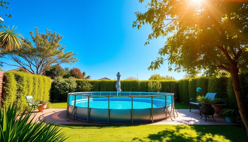Frame Pool im Garten