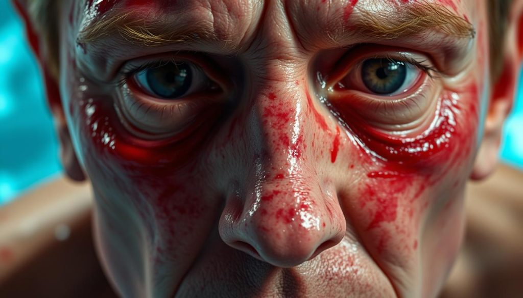 Haut und Augen Schäden durch Chlor
