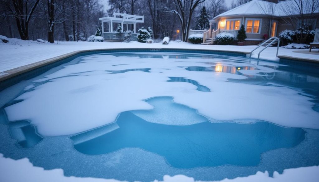 Pool im Winter