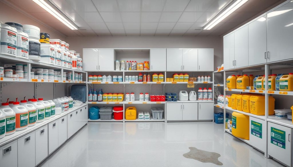 Sichere Lagerung von Poolchemikalien