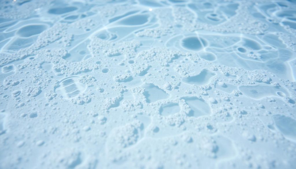 weiße Ablagerungen am Poolboden